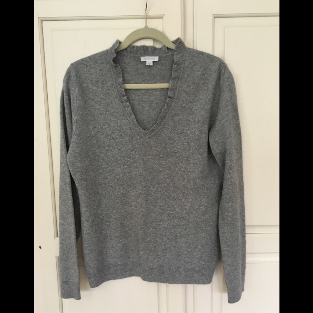 Gray cashmere sweater. Like new. Pull over V-neck.